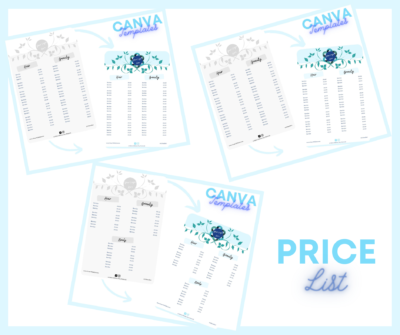 Canva salon price templates | beautyboo